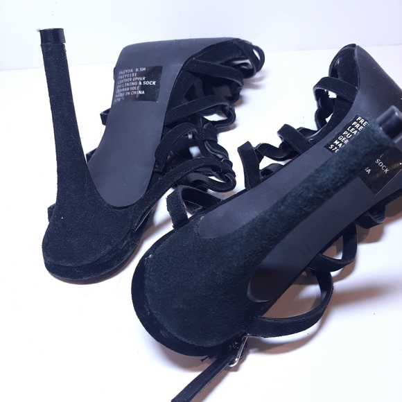 Steve Madden Freyda Suede Leather Strappy Caged Stiletto Heels Sandals Shoes - Picture 15 of 15